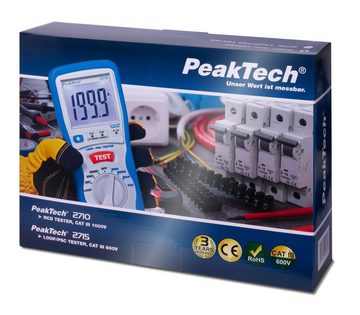 PeakTech Spannungsprüfer PeakTech P 2710: Digitaler FI Tester für Auslösecharakteristik, (1 St)