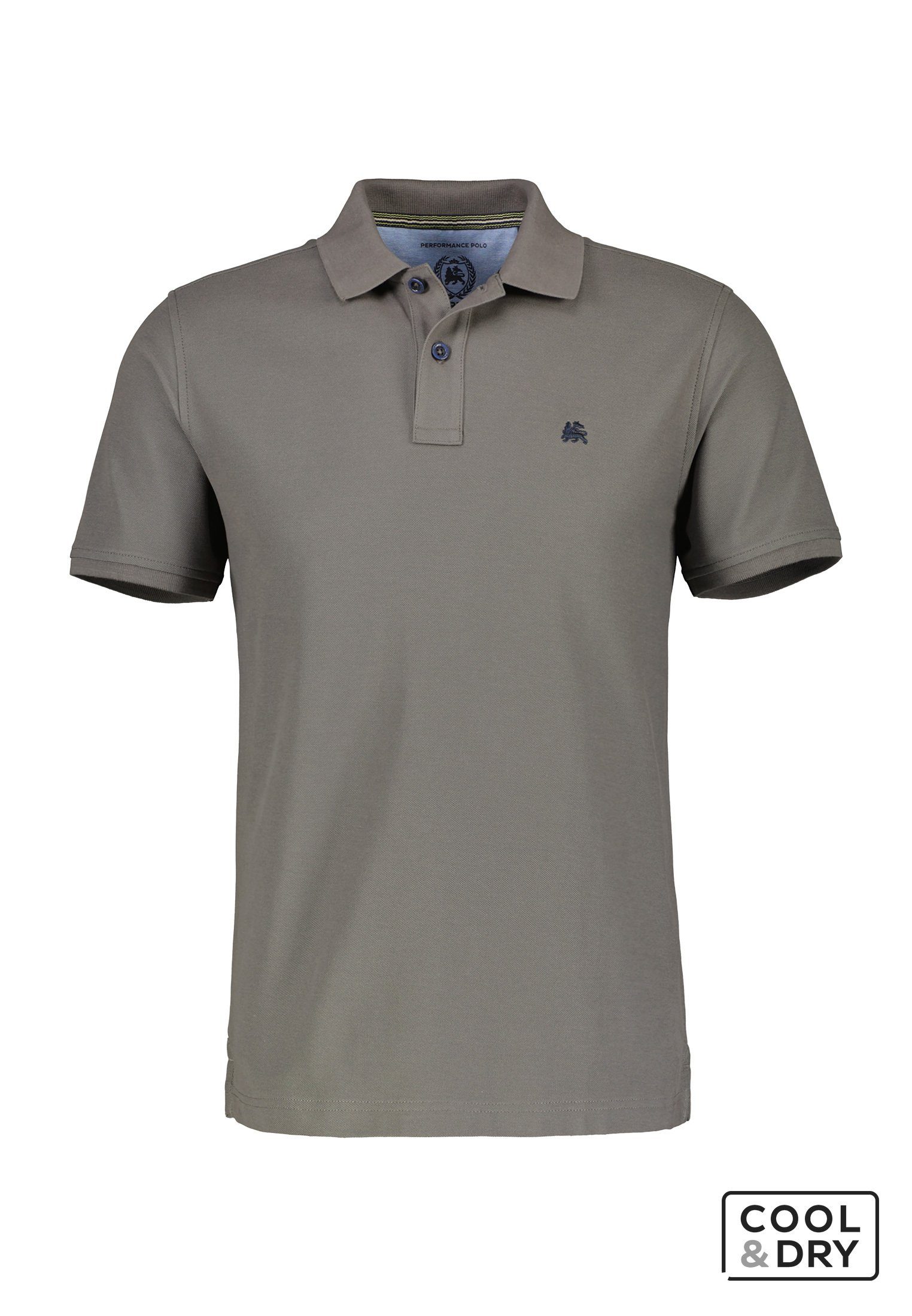 GREY in Polostyle LERROS Dry* Piquéqualität MELANGE *Cool Klassischer LERROS Poloshirt &