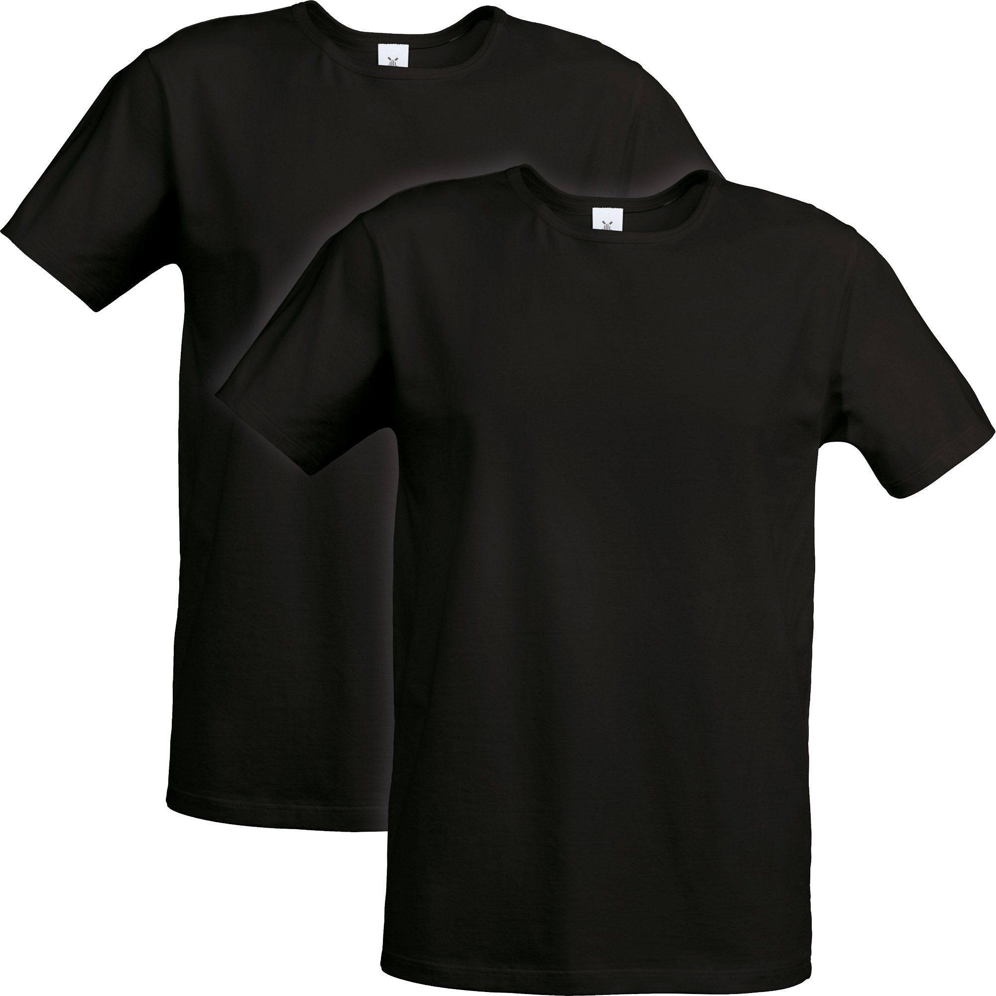 Erwin Müller T-Shirt Herren-Unterhemd, 1/2-Arm schwarz (2-tlg) Uni Single-Jersey 2er-Pack