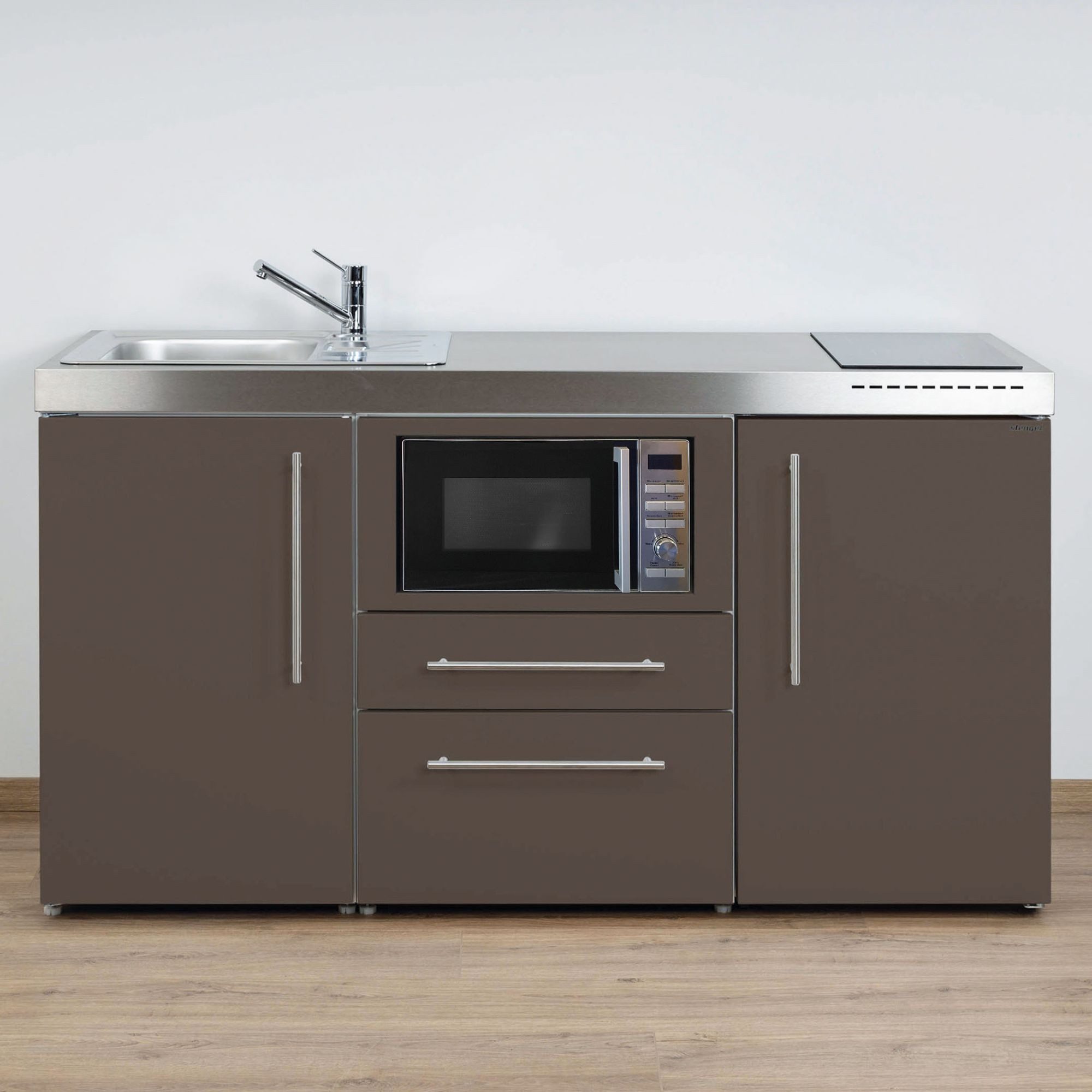 Stengel Кухниzeile 160 cm Premiumline MPM 160 A Singleküche mit E-Geräten, Kleine Kompaktküche mit Geräten
