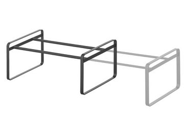 Yamazaki Schuhregal "Frame", Schuhständer, platzsparend, Schuhablage, ausziehbar von 40 bis 70cm, erweiterbar, schwarz Metall