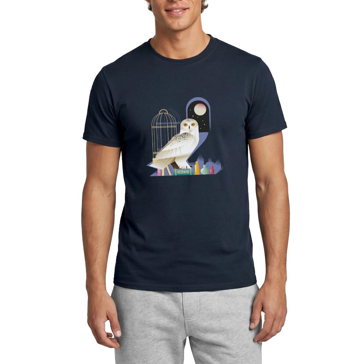 T-Shirt Harry Potter Eule Hedwig Bei Nacht Männer T-Shirt