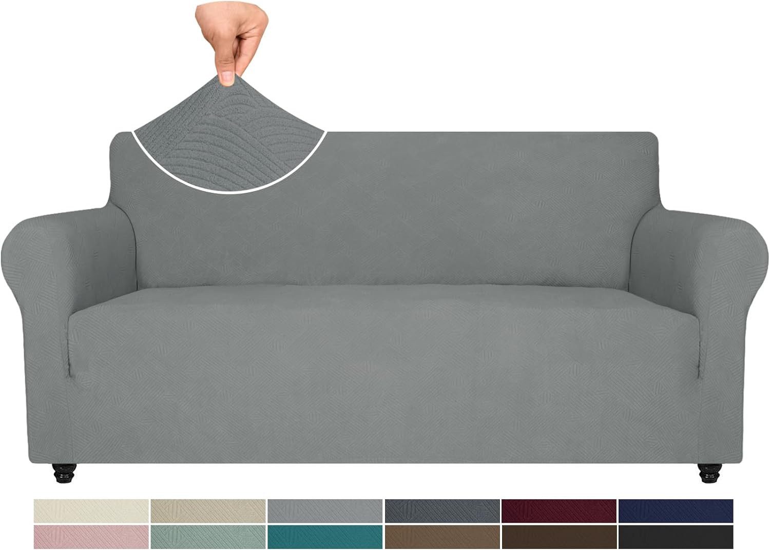 Coonoor Sofahusse Stretch Sofabezug, Sofa Überzug 1/2/3/4 Sitzer, Sofaschoner rutschfest, Elastisch Couch Überzug Mit Armlehnen, Sofaüberwurf Couch Überwurf