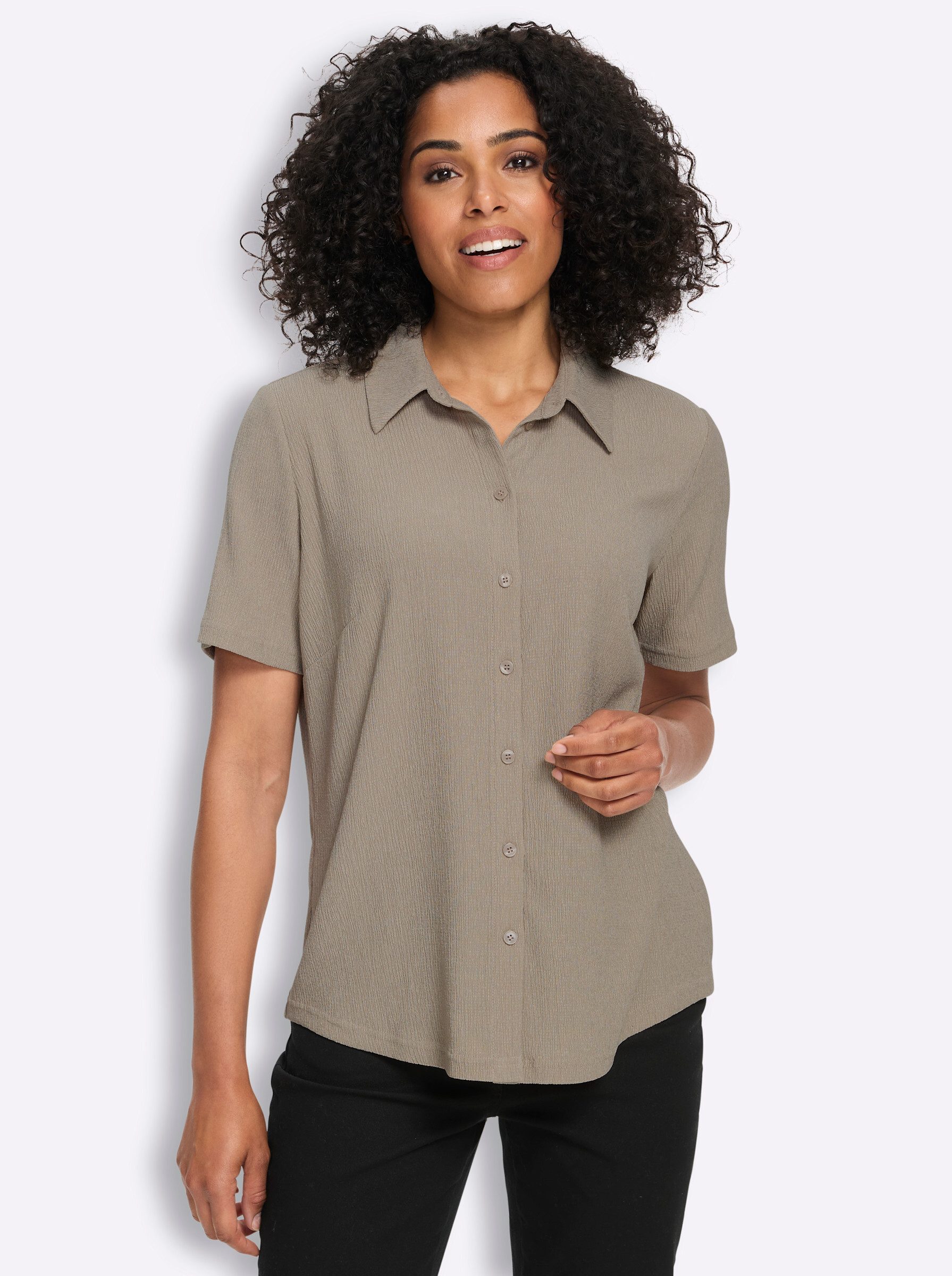Sieh an! Klassische Bluse Kurzarm-Bluse Kurzarm