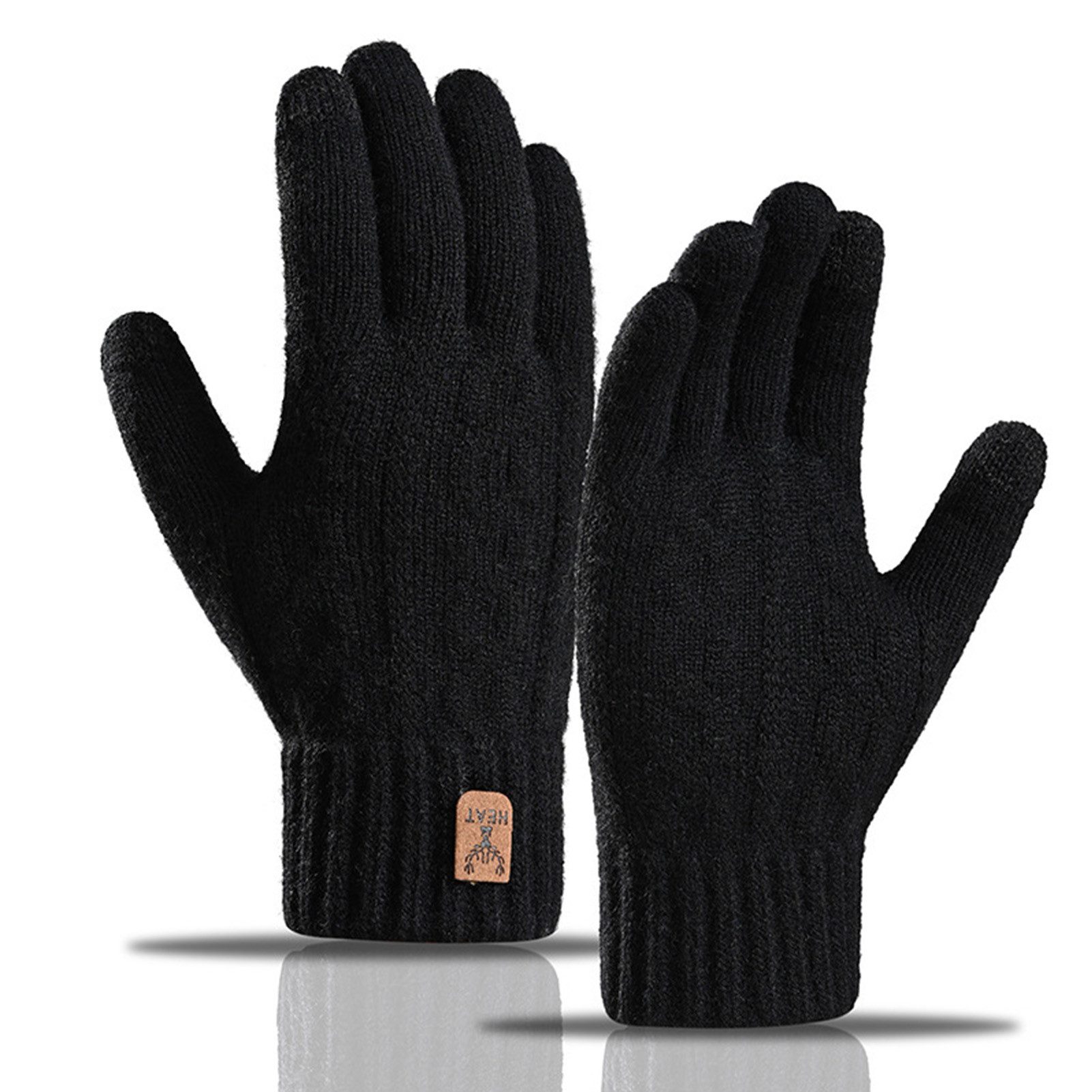 Jumpeak Strickhandschuhe Handschuhe,handschuhe winter,handschuhe herren,Arbeitshandschuhe (Spar-Set, Thermofleece-Futter) fahrradhandschuhe herren,arbeitshandschuhe herren,4 Farben,Kälteschutz