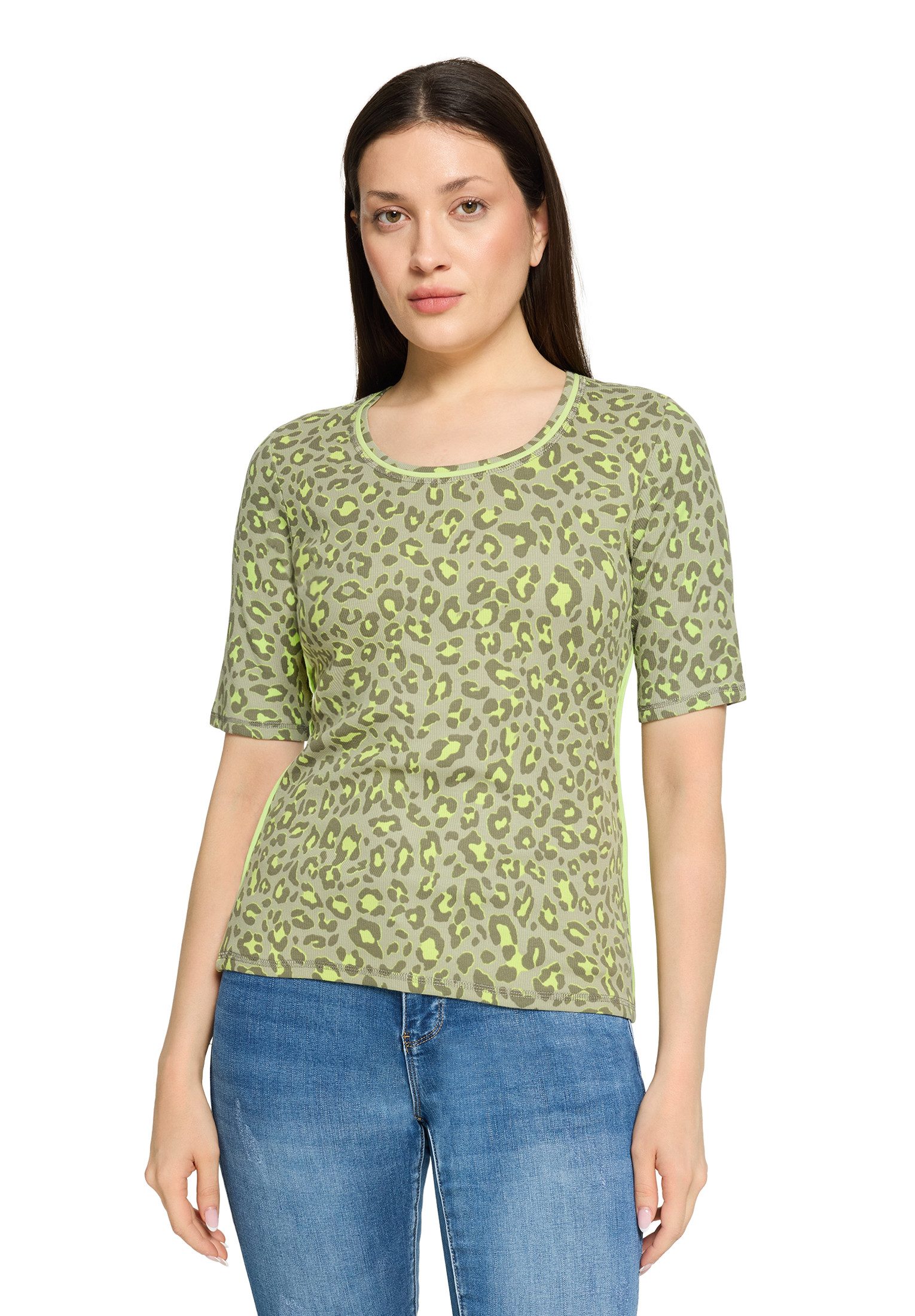 Kurzarmshirt Damen mit Rippenstruktur