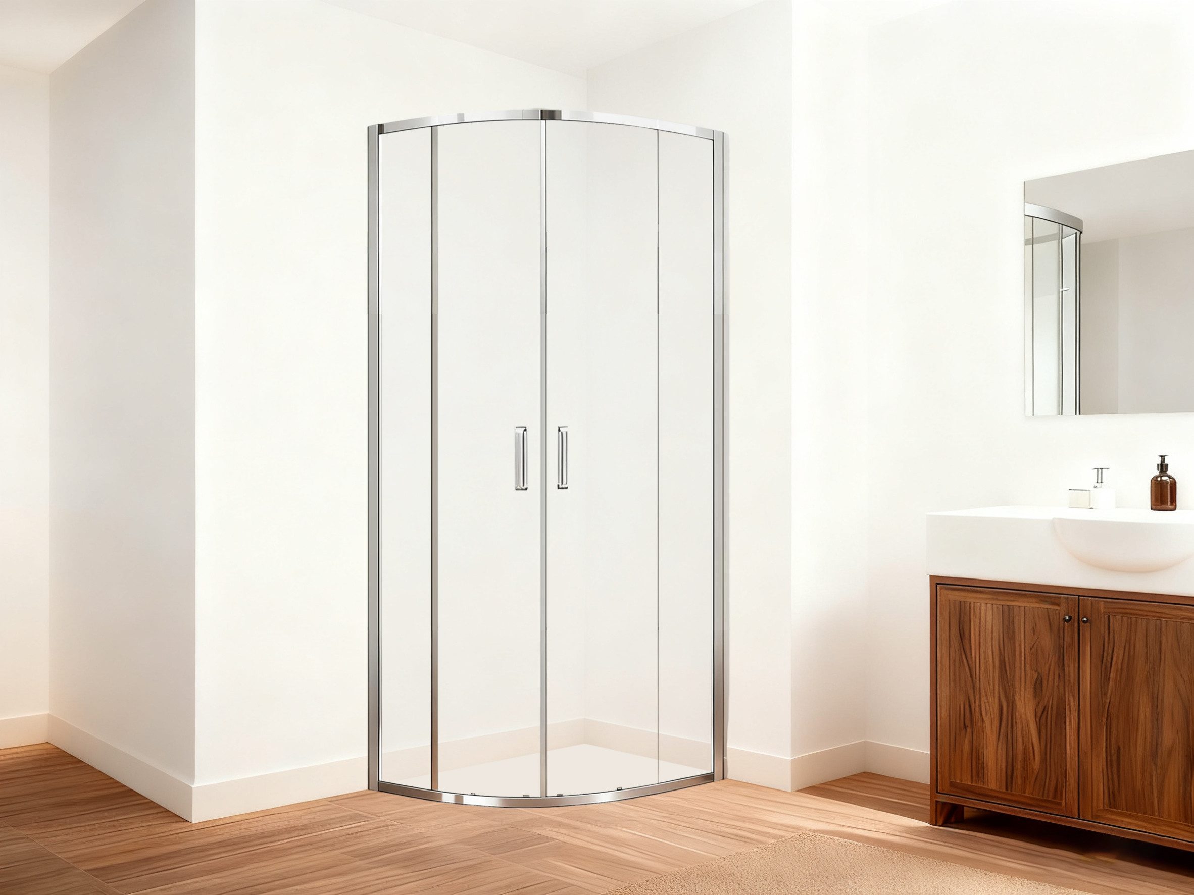 welltime Runddusche Summer Deluxe, BxT: 80x80 cm, Einscheibensicherheitsglas, Der Klassiker mit verbessertem Rahmen und neuem Rollensystem