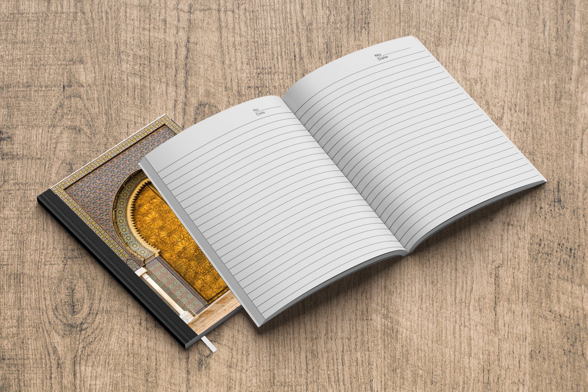 Gold MuchoWow Tagebuch, 98 - Haushaltsbuch Muster, A5, Journal, Architektur Türen Notizbuch Merkzettel, - - Seiten, Notizheft,