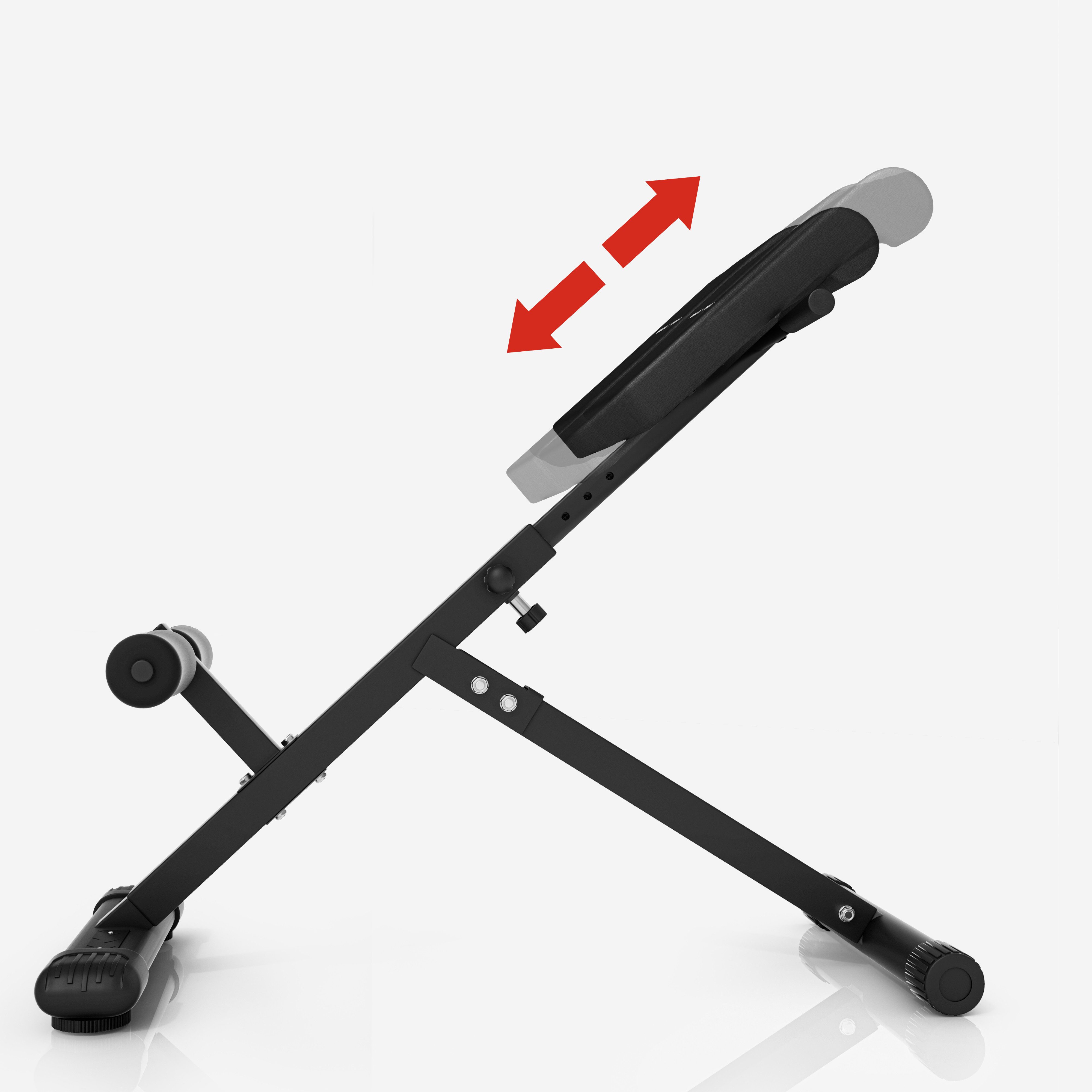 GORILLA SPORTS Rückentrainer Bauchtrainer Rückenstrecker Hyperextension Fitness - Schwarz und Weiß, 5-fach verstellbar, Rutschfeste Standfüße für stabilen Halt