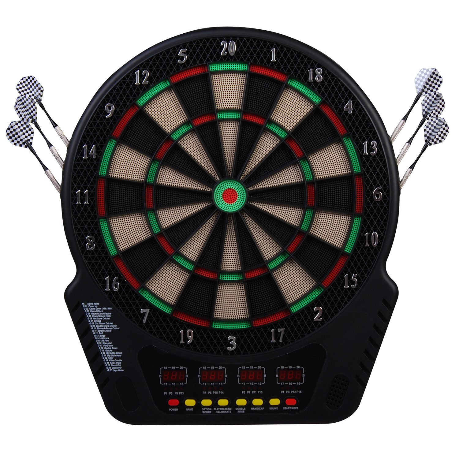 Dartscheibe Elektronische Dartscheibe mit LCD, 26 Spielen & Zubehör