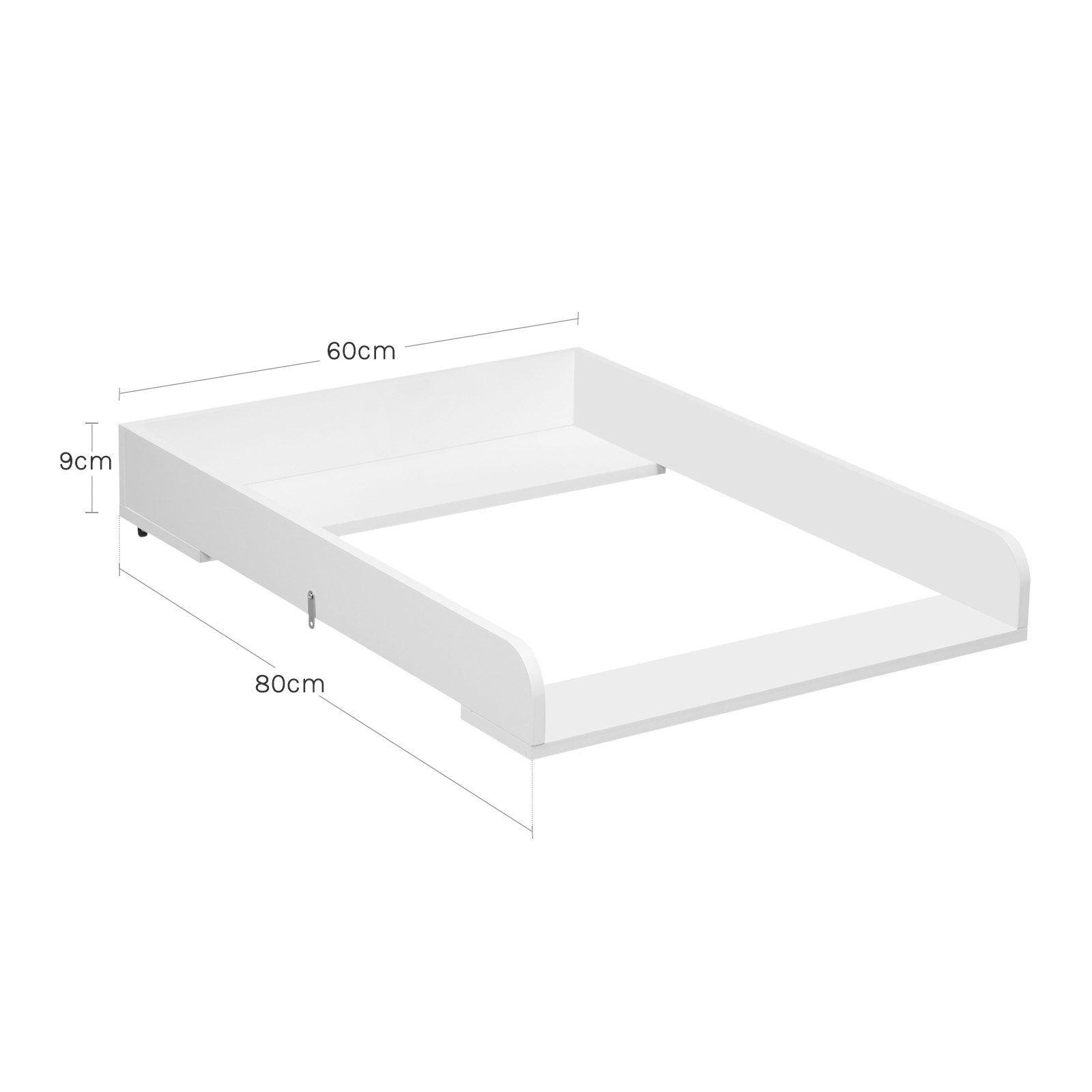 Woltu Wickelaufsatz, Wickelauflage 60x10,5x80 cm, aus MDF, Babymöbel, Weiß