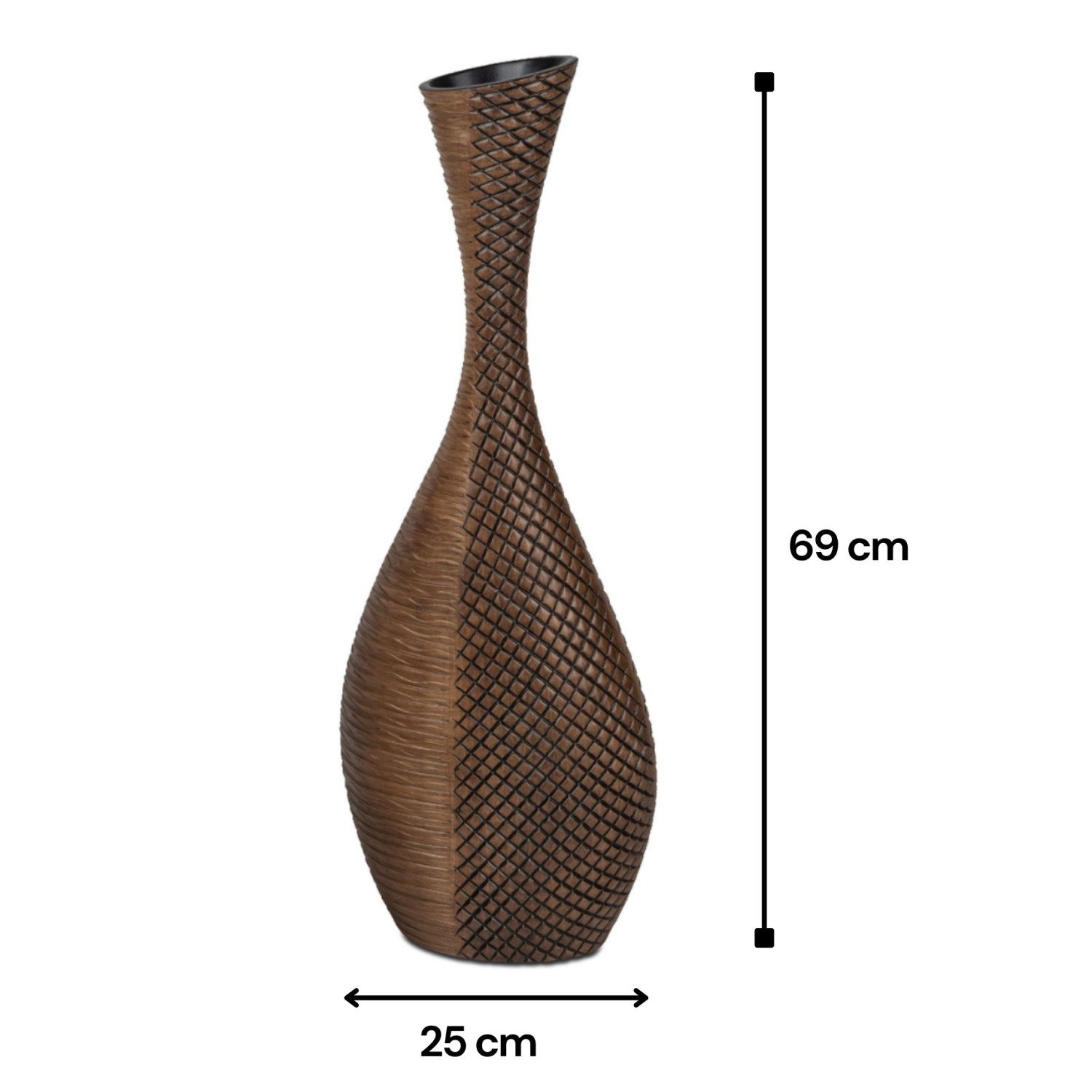 formano Bodenvase Holzoptik, Kunststein in Holzoptik, Braun, Motiv: Holzopt günstig online kaufen