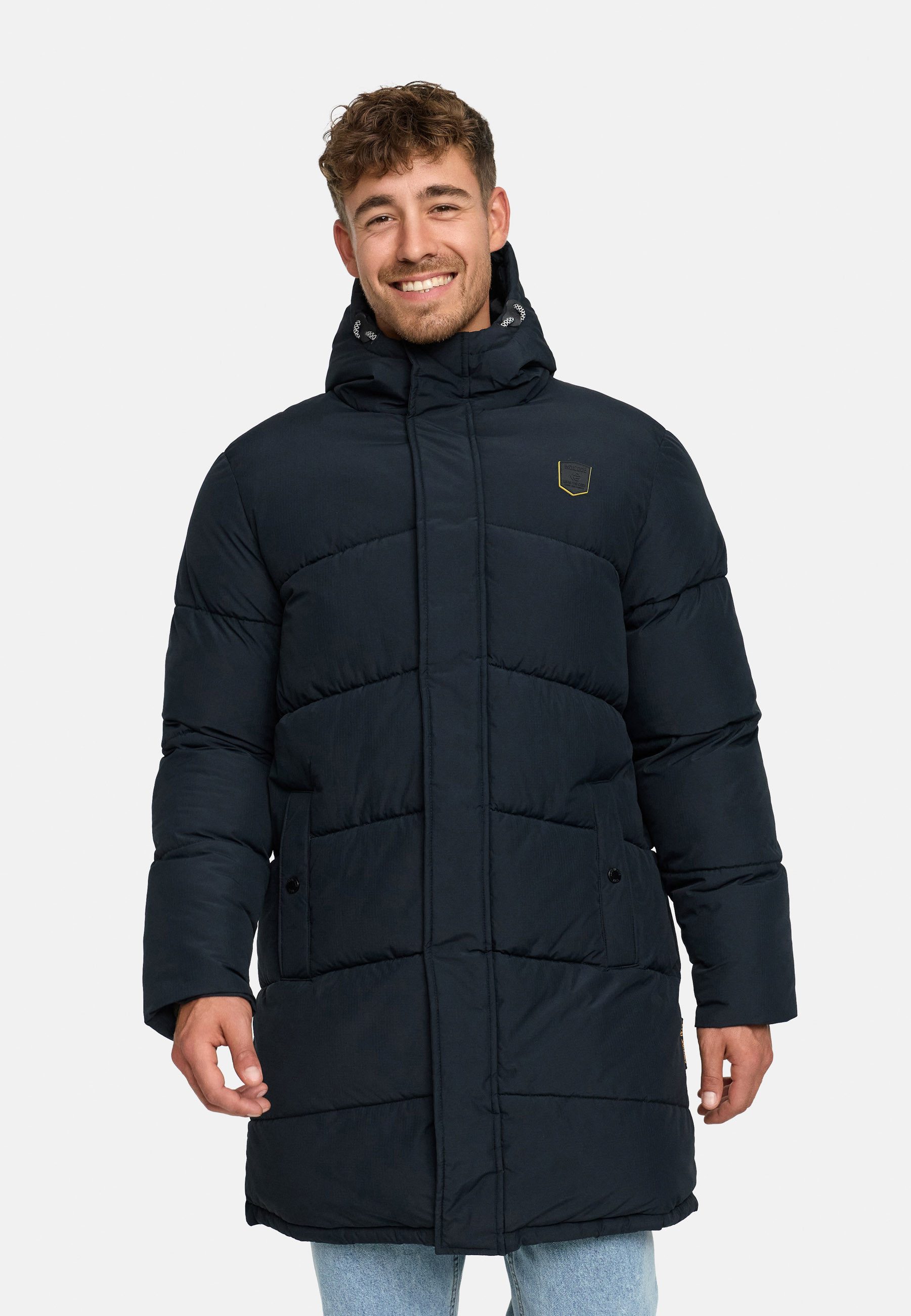 Indicode Winterjacke Herren INPazze Jacke Winter Herrenjacke Steppjacke mit Kapuze und Reißverschluss