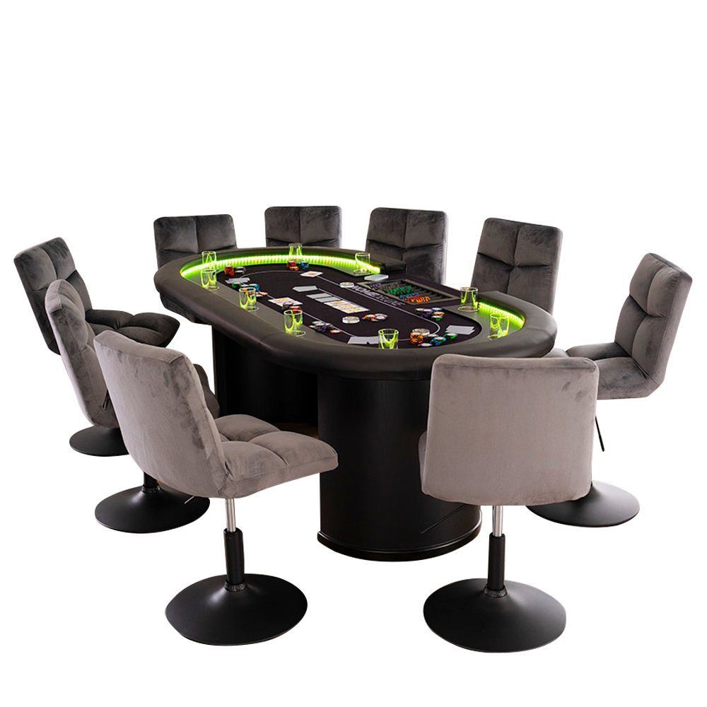 HOME DELUXE Spieltisch Pokertisch inkl. Pokerkoffer und Stühle LAS VEGAS, ( günstig online kaufen