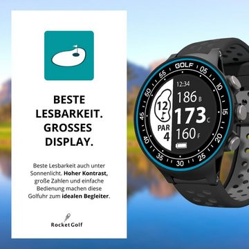 RocketGolf Golfuhr Par.4 Golf-GPS-Uhr (Einfach & Schlicht, 38.000+ Golfplätze, Schrittzähler, gratis Updates)