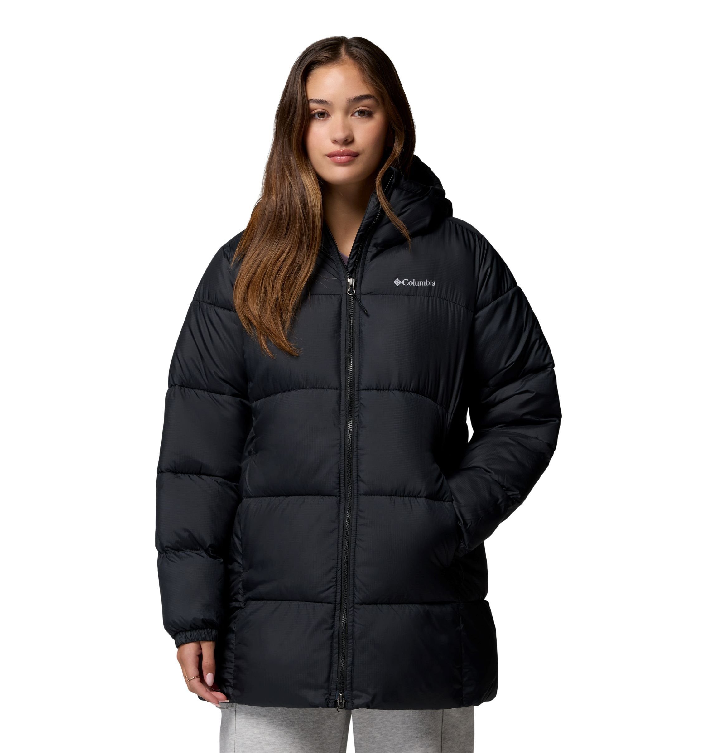 Columbia Winterjacke Puffect II Mid Hooded (Stepp, Thermarator™-Isolierung) schwarz Damen