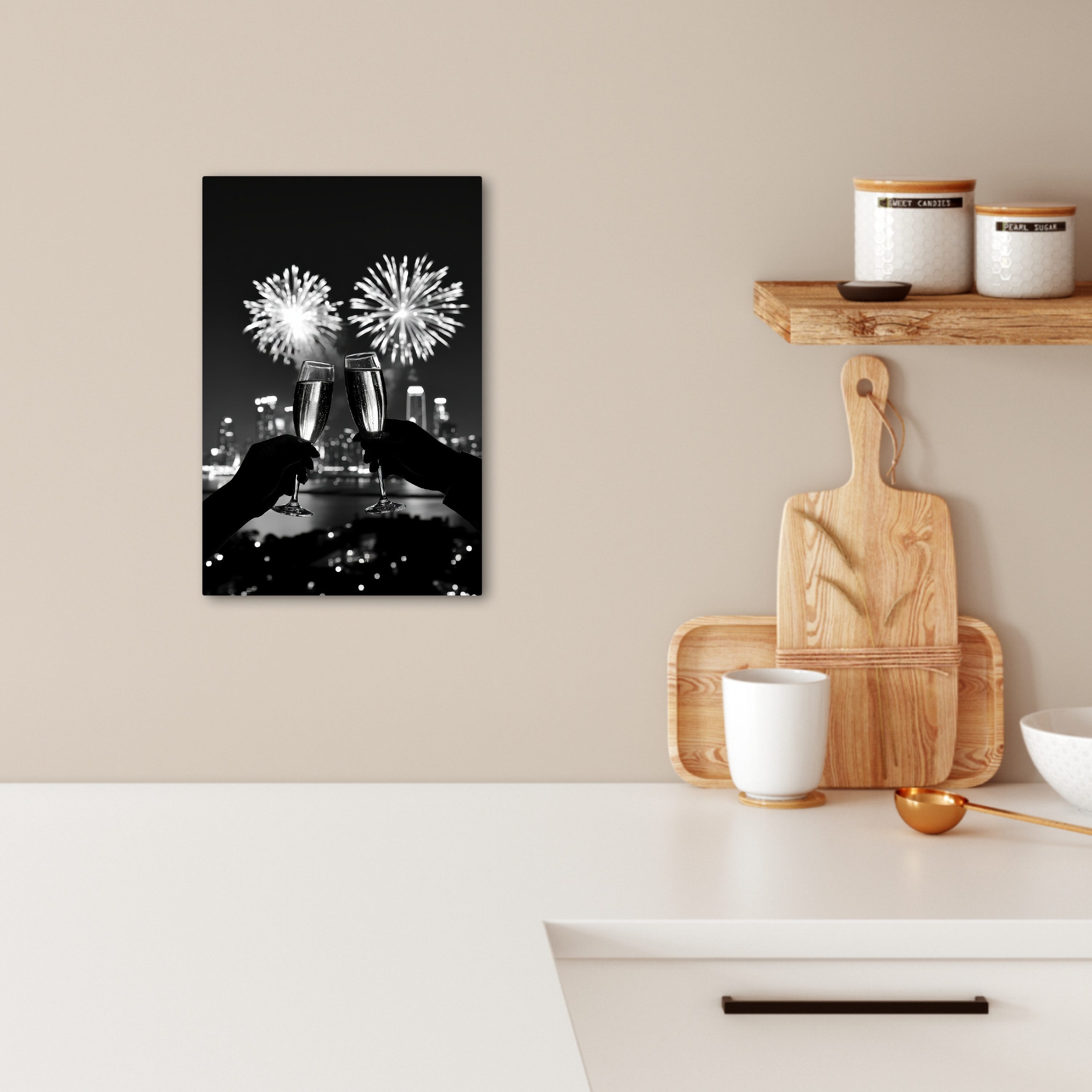 OneMillionCanvasses® Leinwandbild Feuerwerk - Prost - günstig online kaufen
