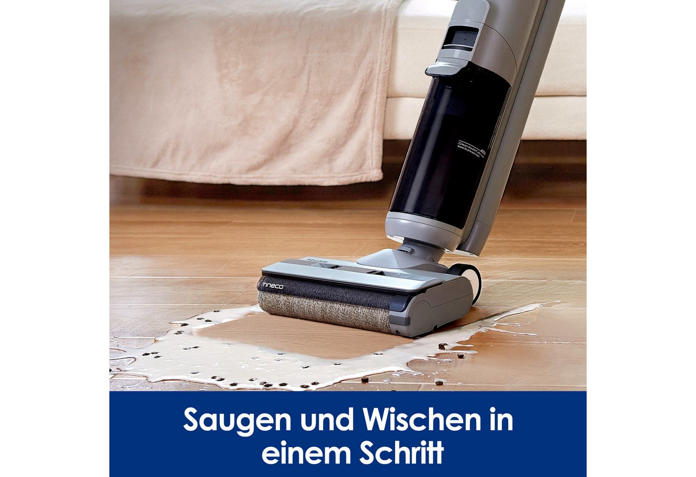Tineco Nass-Trocken-Sauger Tineco iFLOOR 5 Breeze mit automatischer Selbstreinigung, 190 W, beutellos, 35 Min Akku, Tierhaarfilter, Hartbodenreiniger, Doppeltank