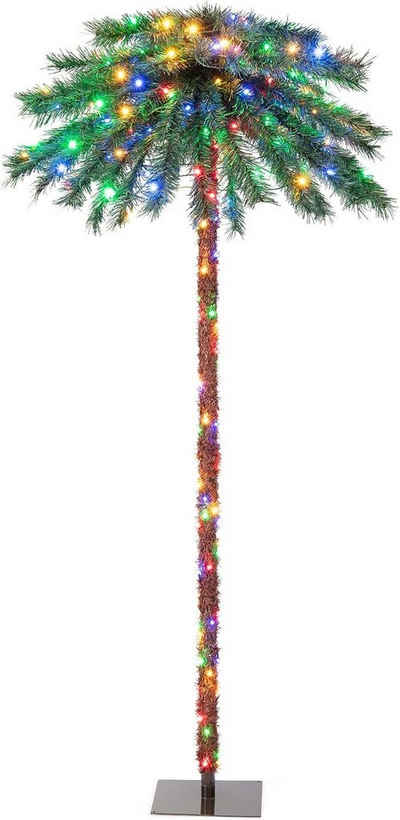 Kunstpalme 183cm Weihnachtspalme, KOMFOTTEU, Höhe 183 cm, mit LED