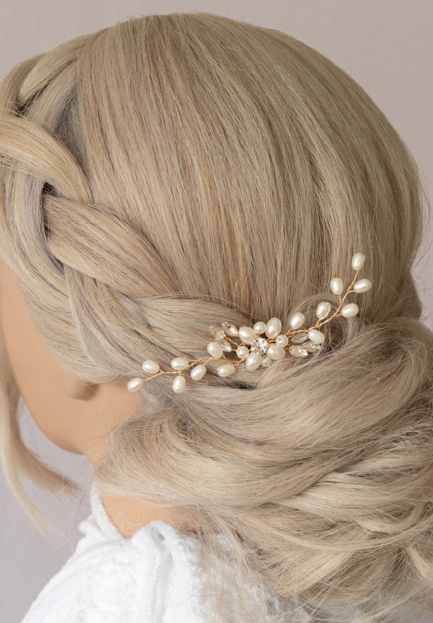 BRAUTKRONE Diadem Haarnadel Brautschmuck Hochzeitsschmuck silber gold roségold 1-tlg., 1-teilig mehr