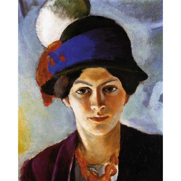 1art1 Kunstdruck August Macke - Porträt Der Frau Des Künstlers Mit Hut 1909
