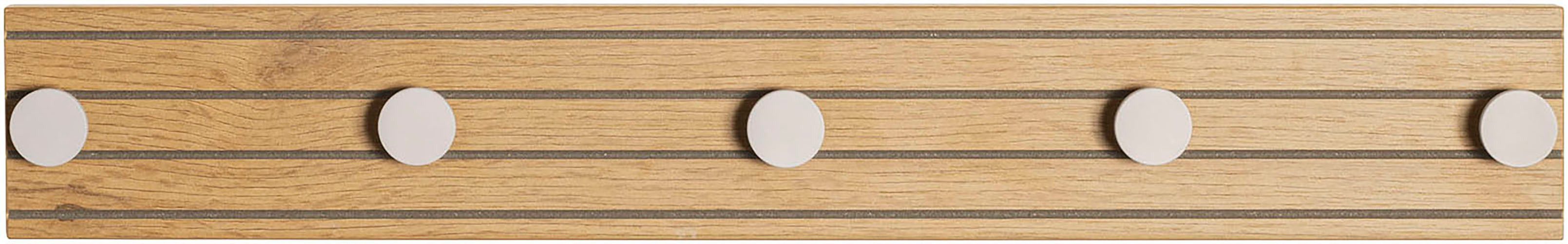 HAKU Wandgarderobe Flurgarderobe, Garderobe, Garderobenhaken, Garderobenleiste, (1 St), rechteckig - aus MDF Braun - B/T/H 60/4/9 cm