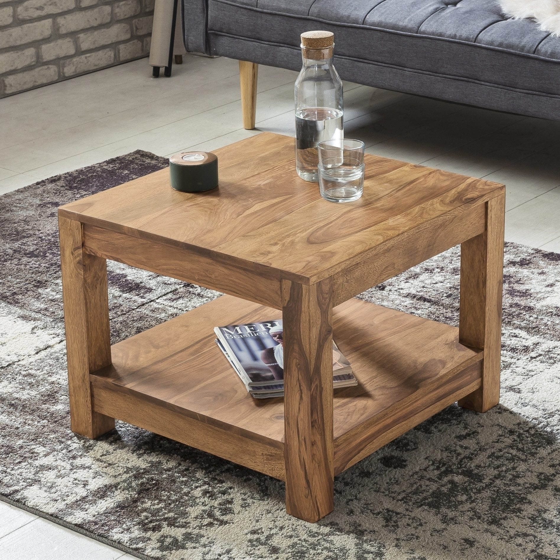 freiraum Couchtisch Couchtisch >MUMBAI< in Akazie oder Sheshame Massivholz lieferbar -, in Akazie, Massivholz - 60x45x60cm (BxHxT)