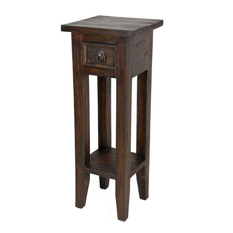 Spetebo Beistelltisch Mahagoni Telefontisch 67cm - braun (Stück, 1-St., Beistelltisch), Vintage Holz Telefontisch