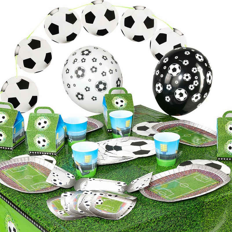 Folat Kindergeschirr-Set »Partyset Soccer/Fußball, 62-tlg.«