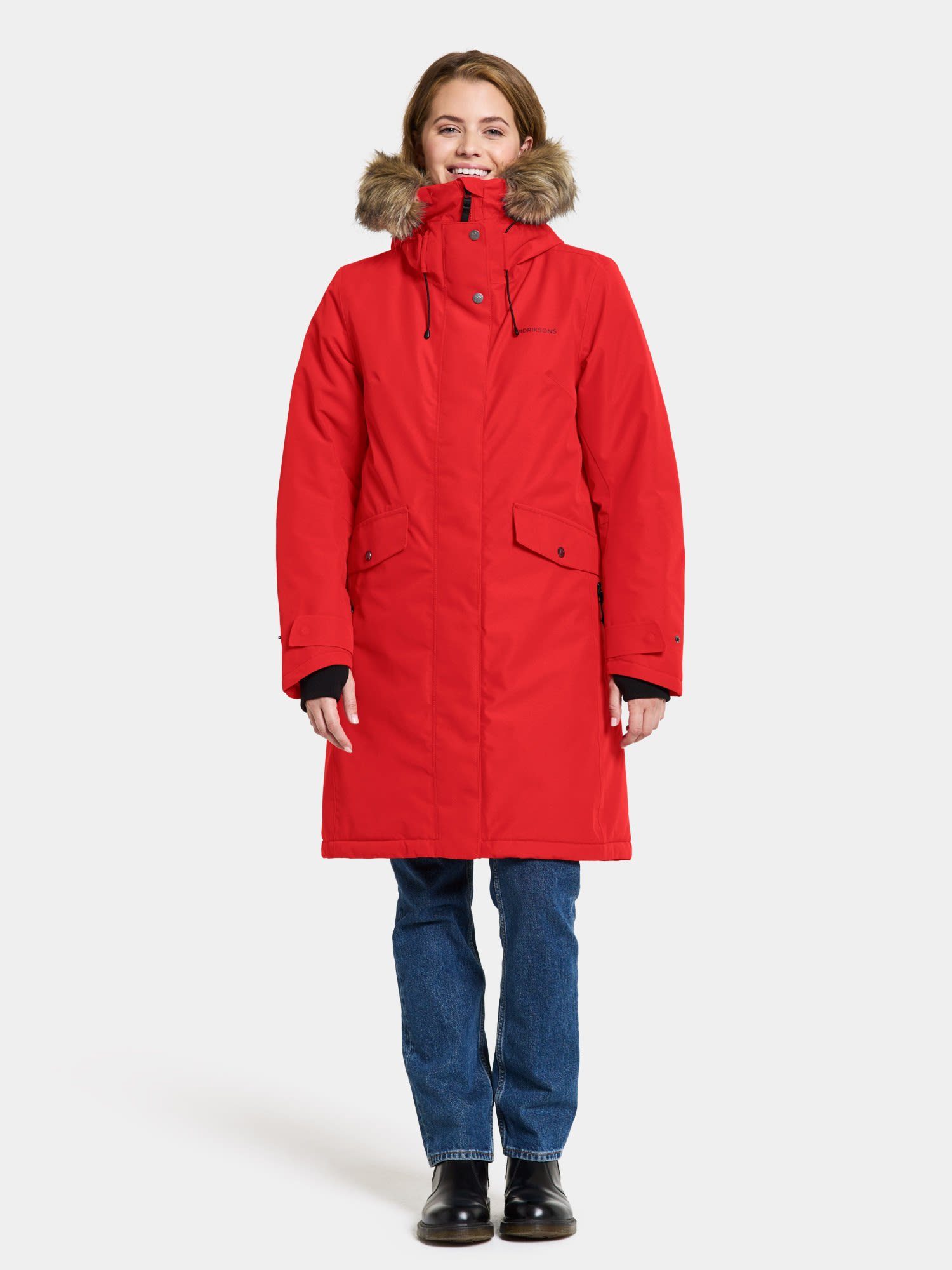 Parka Didriksons Parka Red 3 Pomme Erika Damen Didriksons W Parka