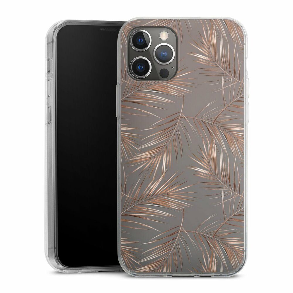DeinDesign Handyhülle Gold & Kupfer Muster Palme Palmneedles, Apple iPhone 12 Pro Silikon Hülle Bumper Case Handy Schutzhülle
