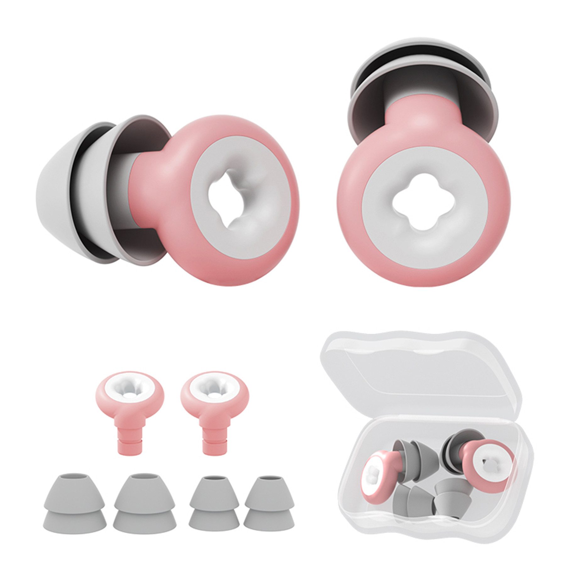 Mutig Gehörschutzstöpsel Gehörschutz S,L,wiederverwendbare, waschbare Silikon-Lärm-Ohrstöpsel, für Arbeiten Lernen Reisen & Konzentration