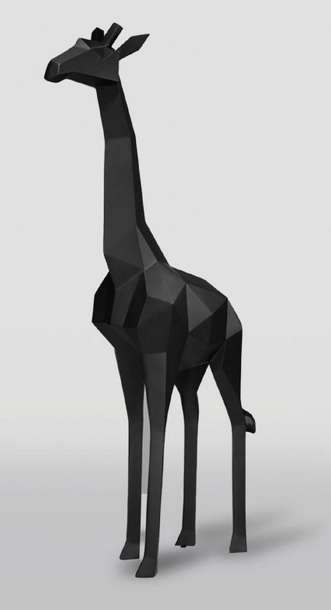 Casa Padrino Skulptur Casa Padrino XXL Deko Skulptur Giraffe Schwarz H. 190 cm