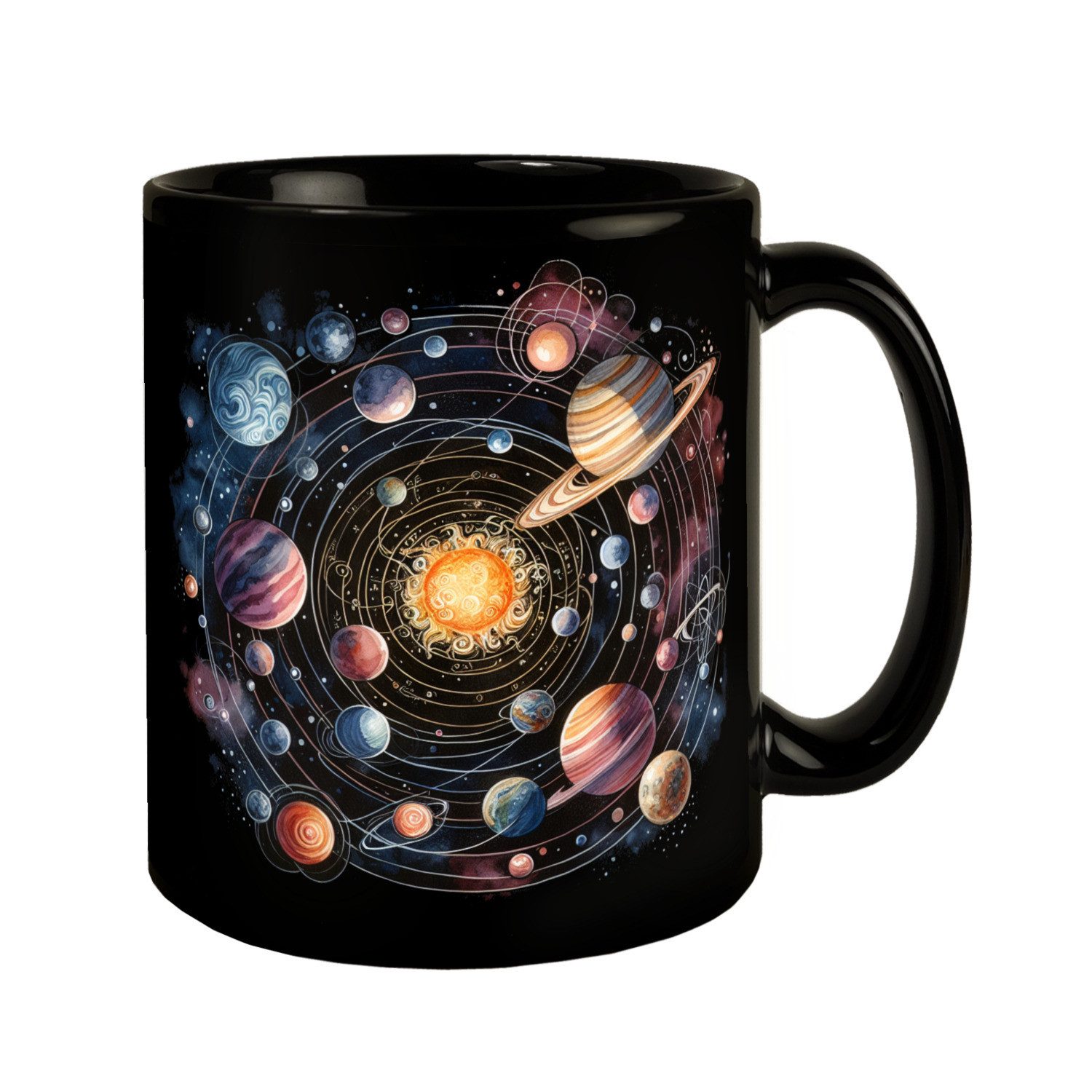 speecheese Tasse Sonnensystem Tasse in Schwarz