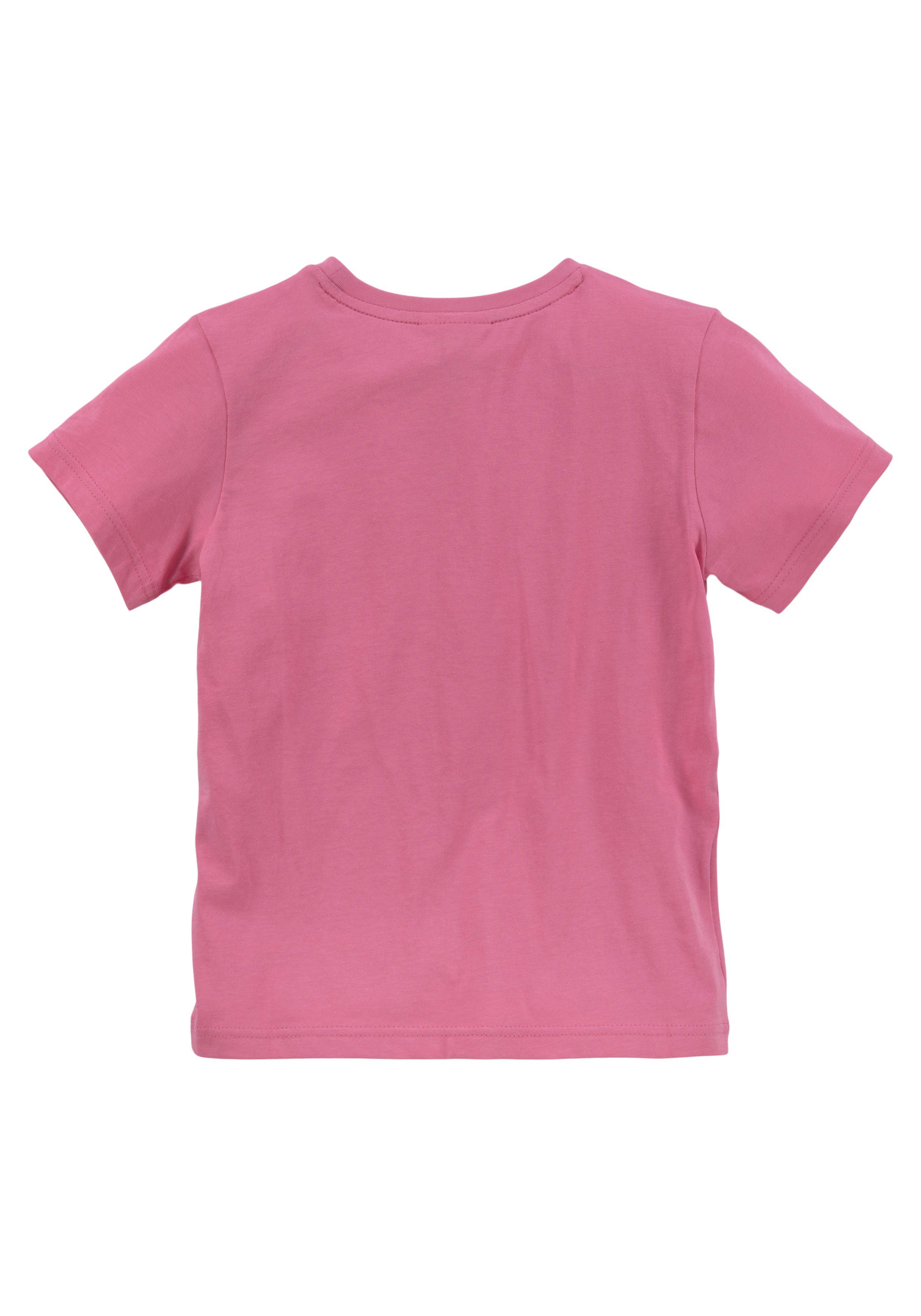 Rundhalsausschnitt Lacoste reseda T-Shirt pink mit