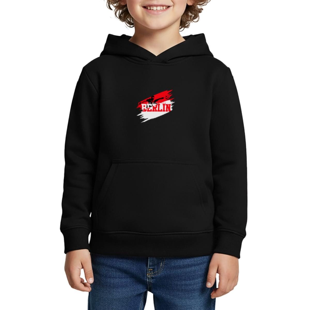 Spreadshirt Hoodie Die Macht Aus Berlin Rot-Weiß Fußball Fan Kinder Premium Hoodie (1-tlg)