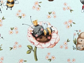 Corileo Stoff Eigenproduktion Baumwolljersey Queen Bee Ella Marienkäfer auf Hellmint