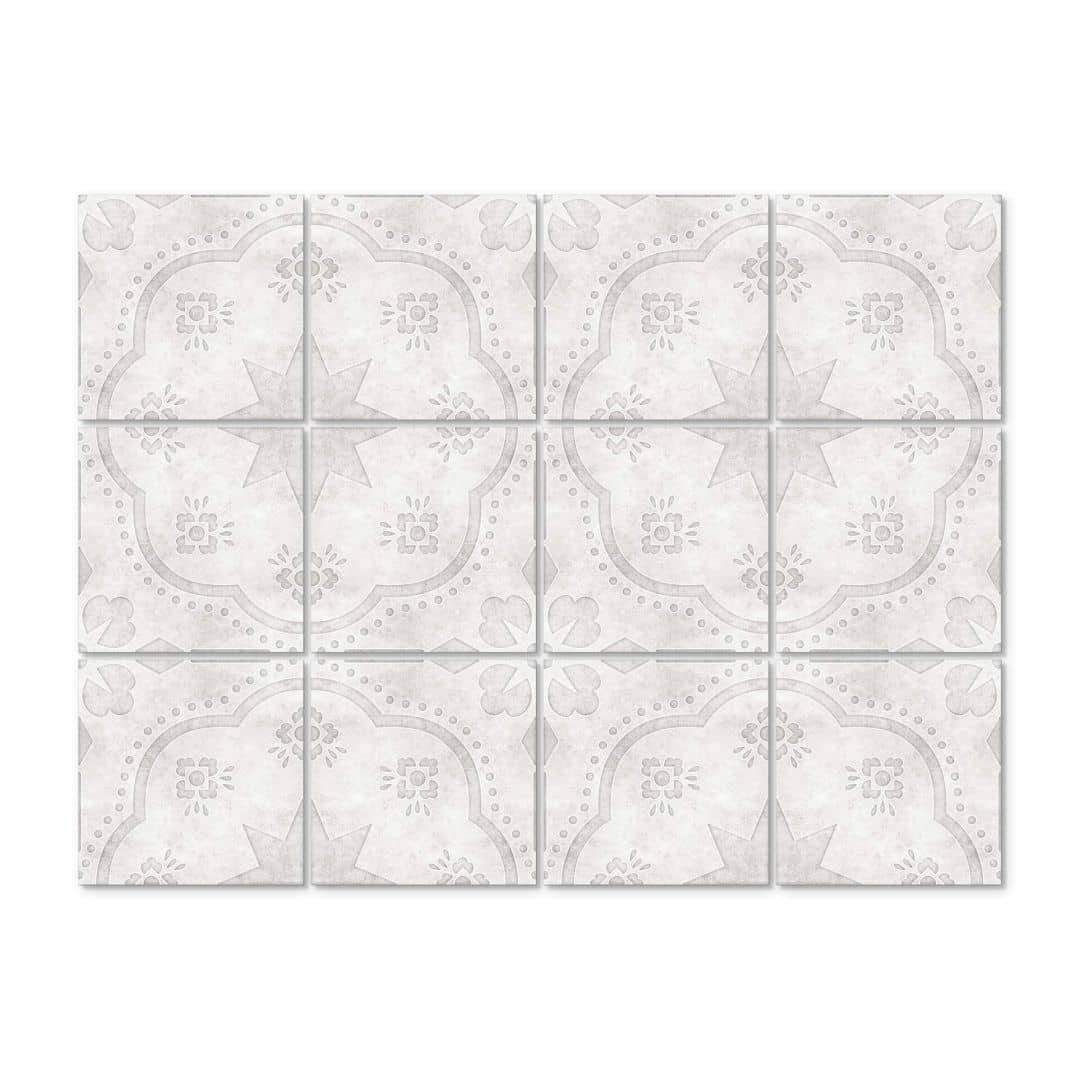 K&L Wall Art Fliesenaufkleber Sterne mit Beton-Optik, retro, grau, selbstklebend, 12er Set