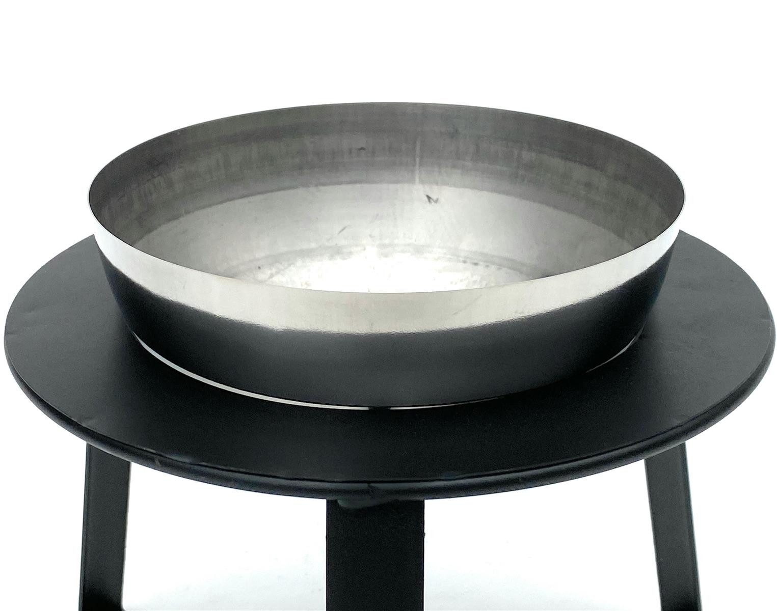 DanDiBo Blumenhocker Metall mit Topf Schwarz Silber 18 cm - 34 cm Blumenhocker 96091, Blumensäule Modern Pflanzenständer Pflanzenhocker