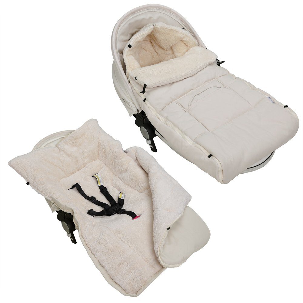 Monzana Deuba Kinderwagen Voetenzak Zwart | Teddy | Maxi-Cosi | met Opbergtas zwart | BABY