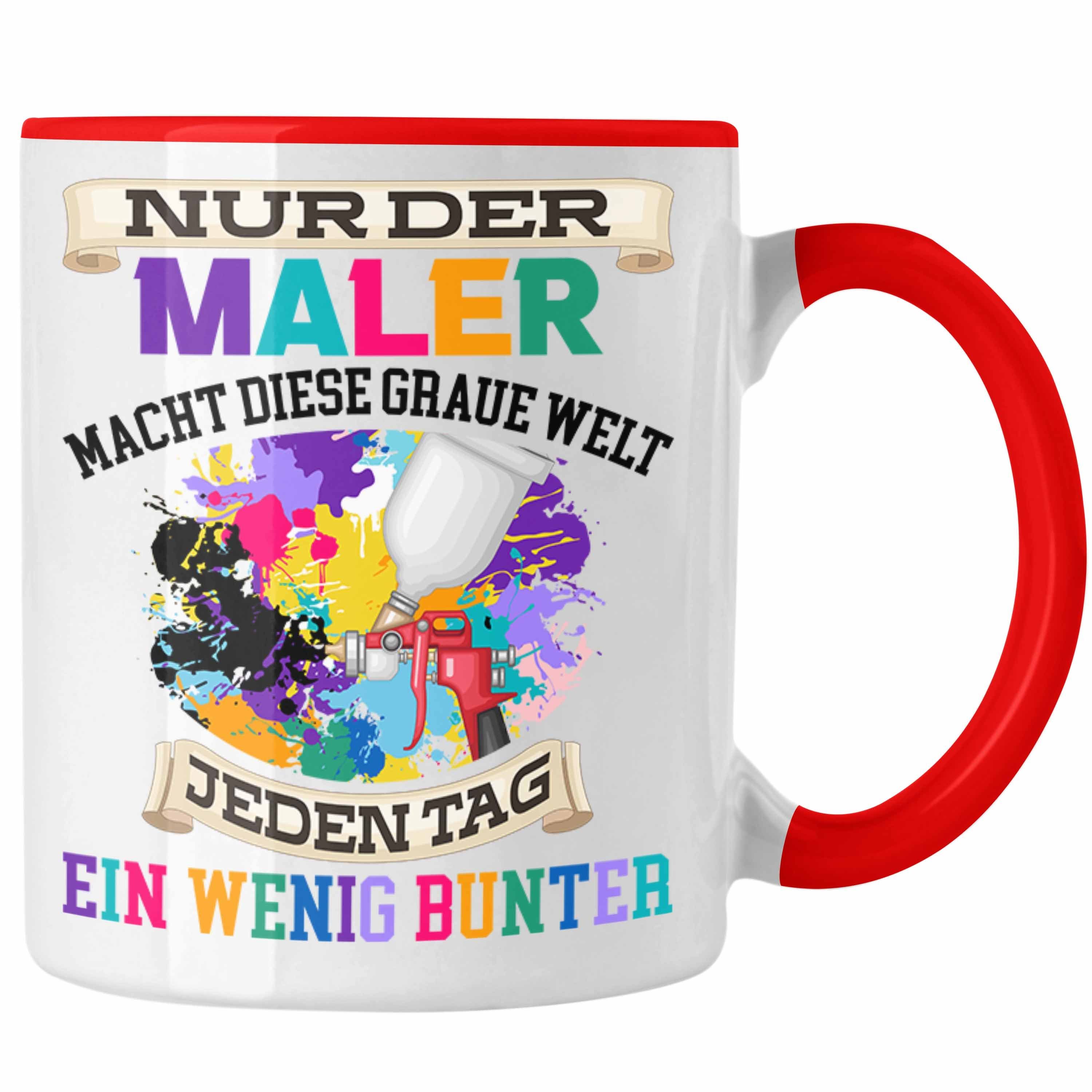 Tasse Rot Tasse Malermeis Job Trendation Geschenk Evolution Lustig Maler Anstreicher Männer