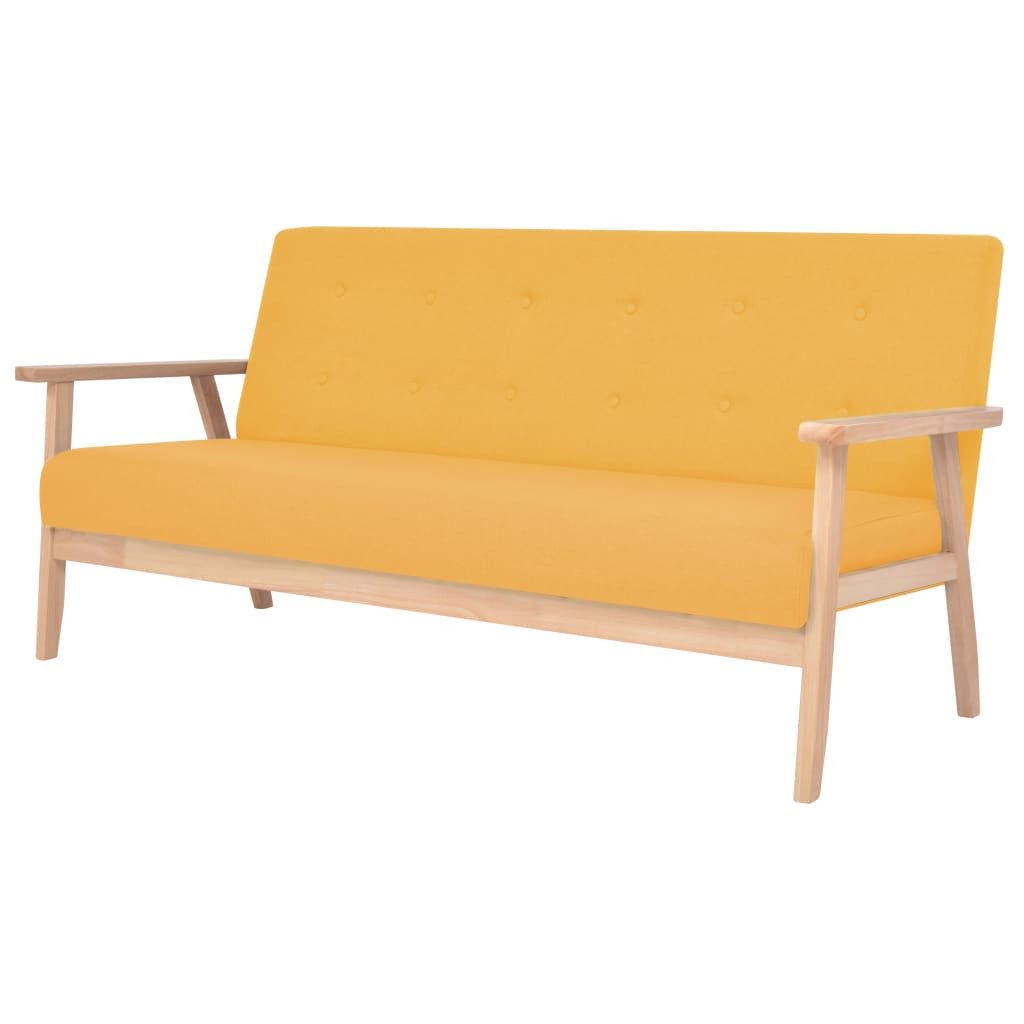 vidaXL Sofa 3-Sitzer Sofa Stoff Gelb