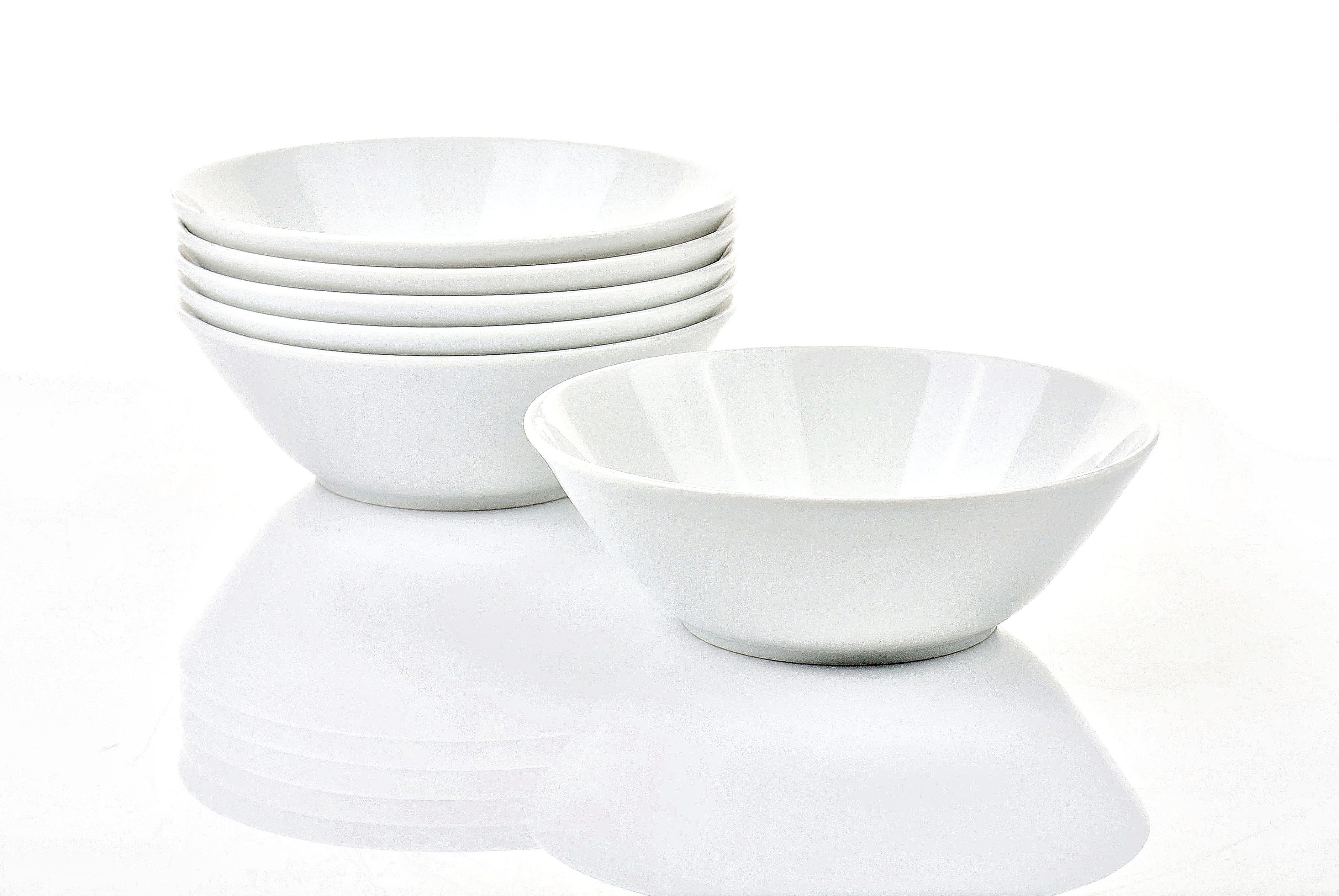 Retsch Arzberg Schale Müslischale HEIKE WEISS 16 cm, für 6 Personen, rund Porzellan, Porzellan, (Set, 6-tlg), Klassisches 6er Set Schalen für Müsli & Co., aus langlebigem Porzellan