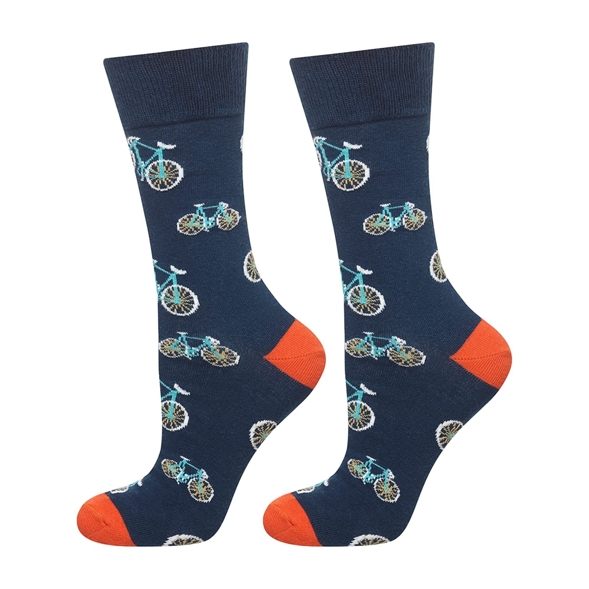 Socken Set) Männer Für Lustige Blau Geschenke 1-Paar, Herren Fahrrad Socken 40-45EU (Paar, Soxo Fahrrad