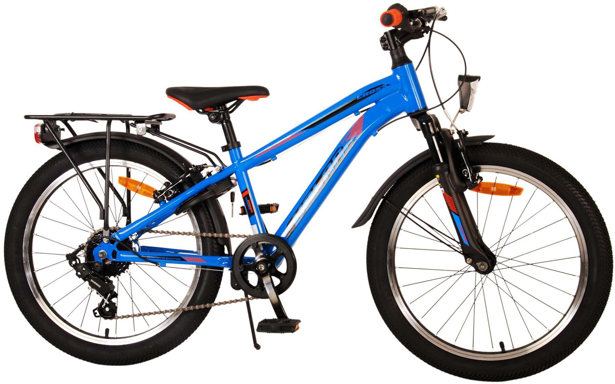 TPFSports Kinderfahrrad Volare Cross 20 Zoll mit Rücktritt und Handbremse, 6 Gang, (Jungsfahrrad - Jungen Kinderrad - 6 Gänge - Sicherheitsgriffe), Kinderfahrrad 20 Zoll - Jugend Fahrrad - Kinder Jugend Fahrrad Blau