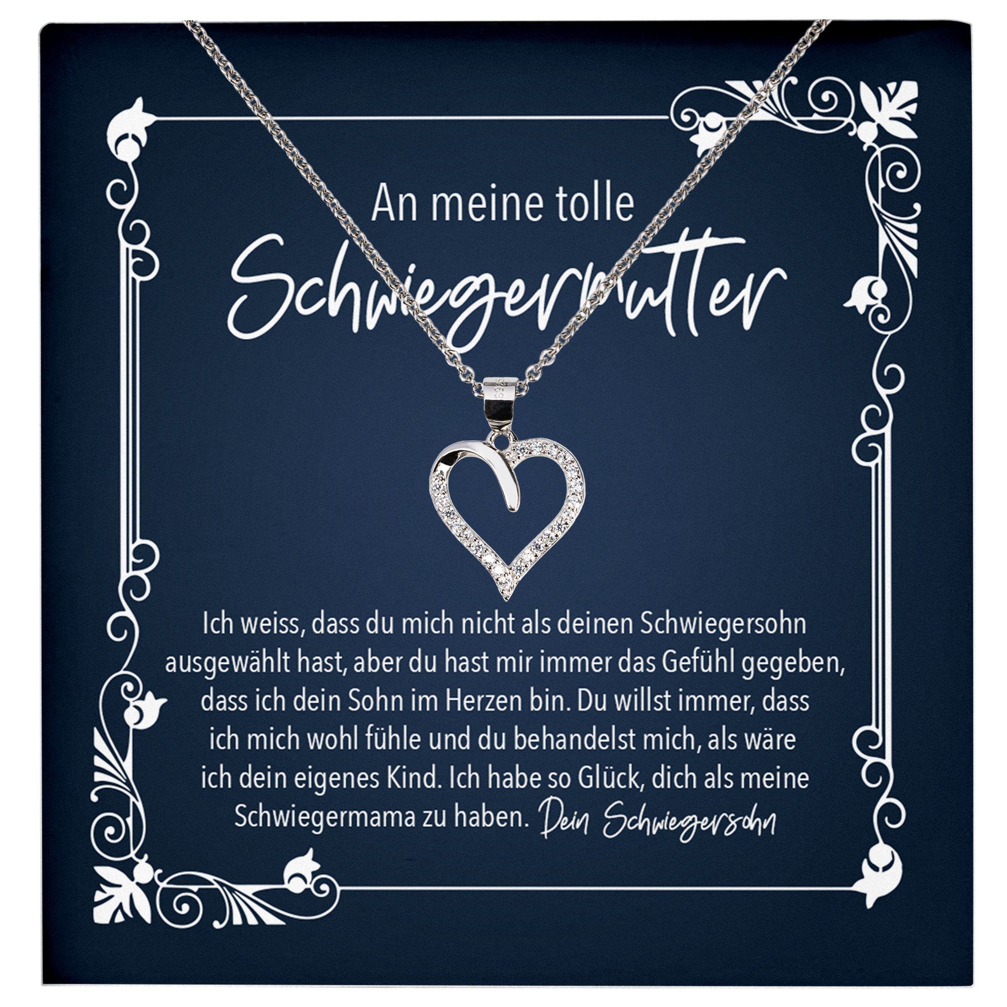 22Feels Schmuckset Schwiegermutter Geschenk v Schwiegersohn Herz Halskette günstig online kaufen