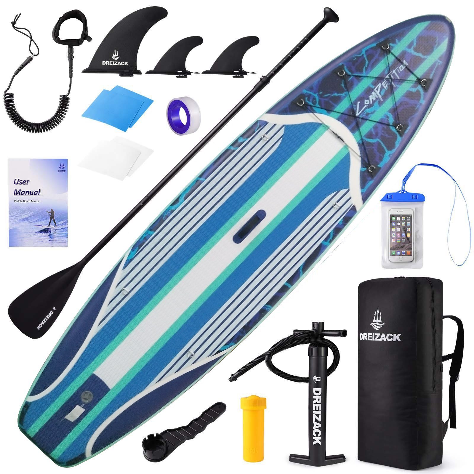 purplerain SUP-Board Aufblasbares SUP-Board für Erwachsene, 6 Farben, Stand Up Padding, mit Paddel, Pumpe