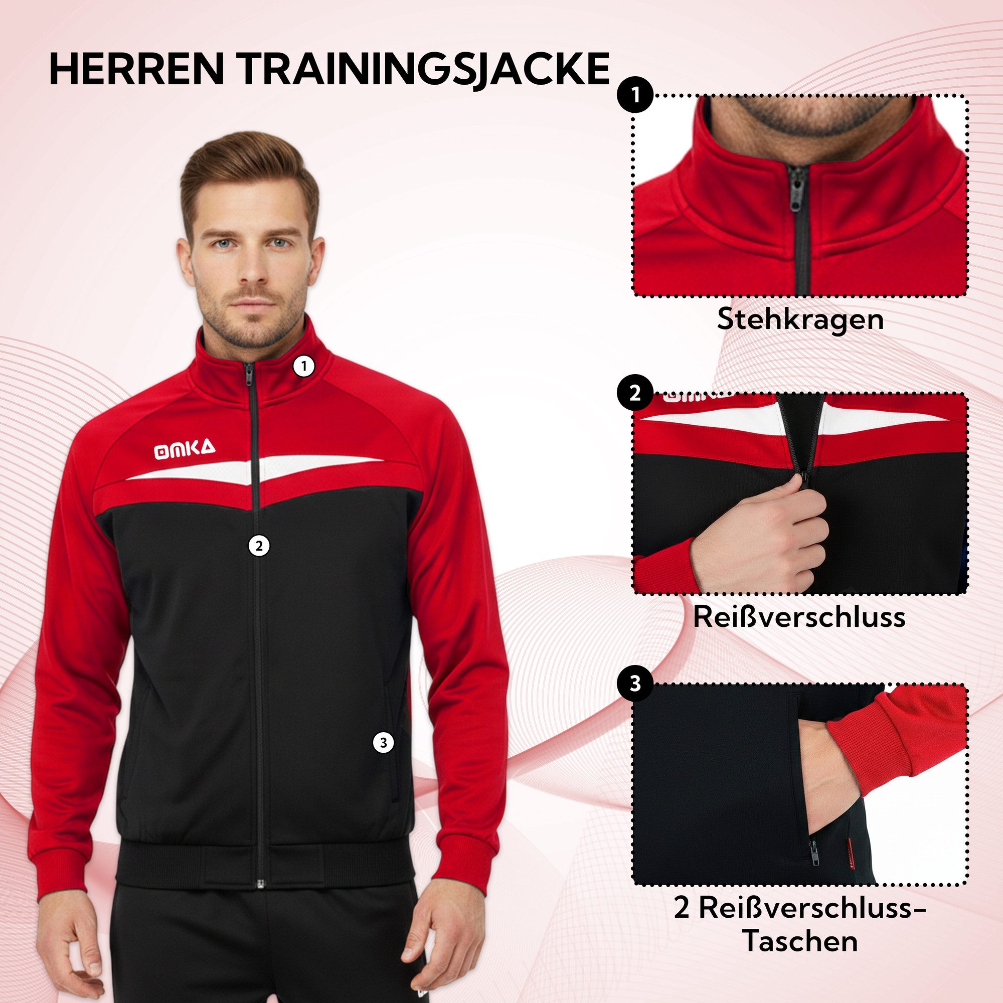 OMKA Trainingsjacke OK200J OMKA Optima Trainingsjacke Joggingjacke Sportjacke