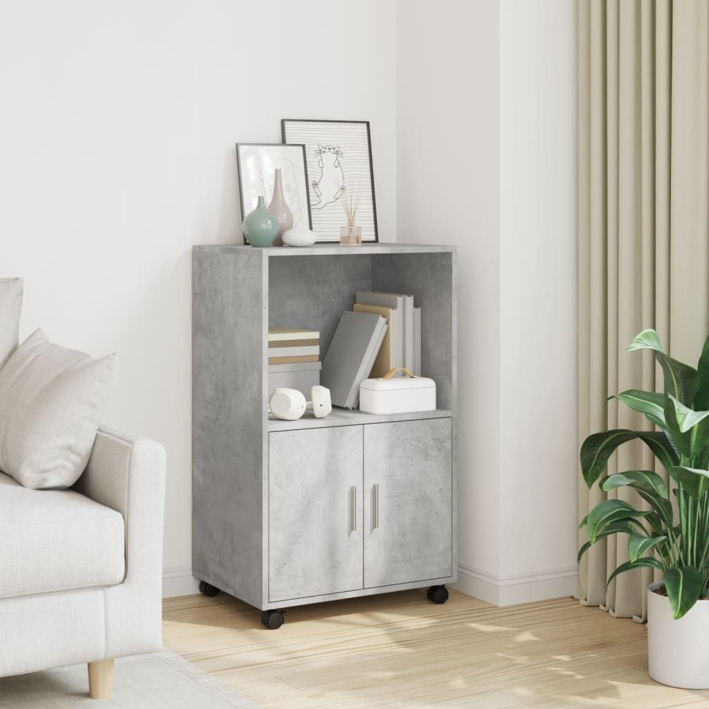 vidaXL Sideboard Rollschrank Betongrau 55x40x91 cm günstig online kaufen