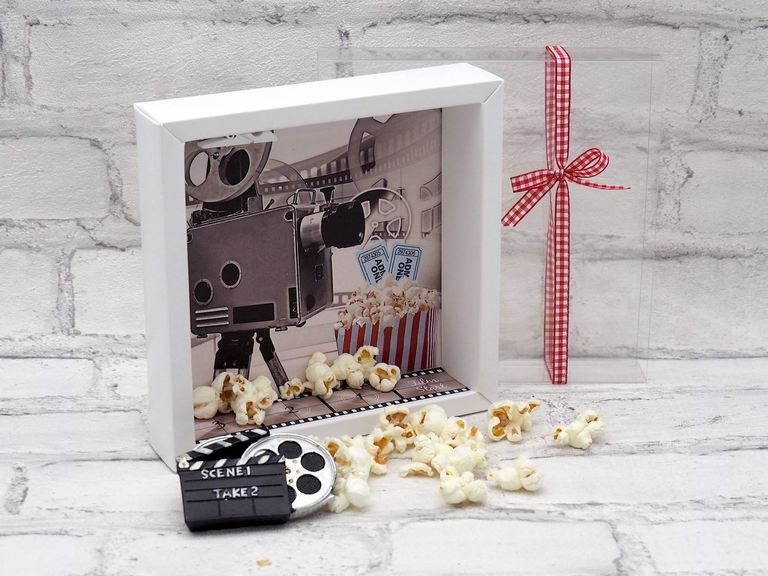 ZauberDeko Geschenkbox Geldgeschenk Verpackung Kino Popcorn Kinogutschein Cinema Film – Bild 2 von 3